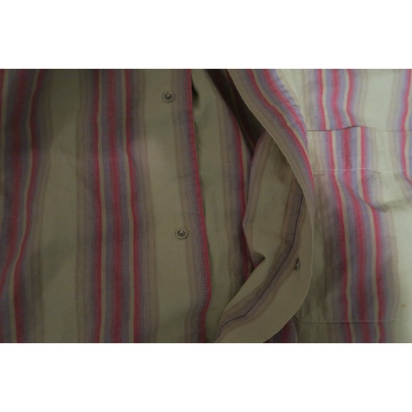 A.P.C. Rue De Fleurus Paris France Snap Button Down Striped Shirt Multi Yellow 3 - Picture 4 of 5